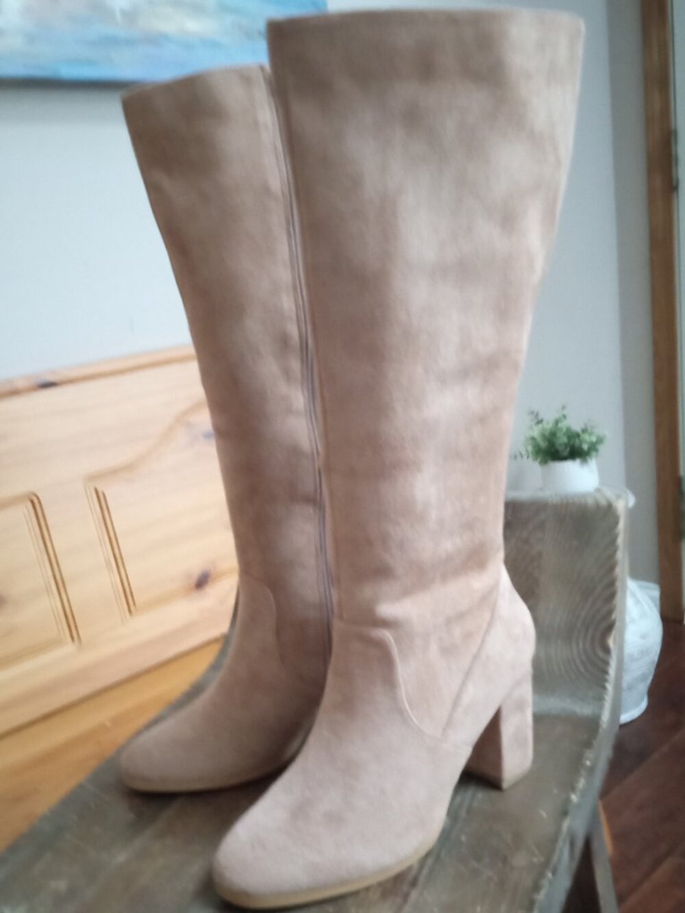 Allegra K Women's Size 8 Knee High Khaki Boots NEW!